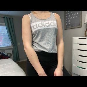 adidas brand logo racer back tank